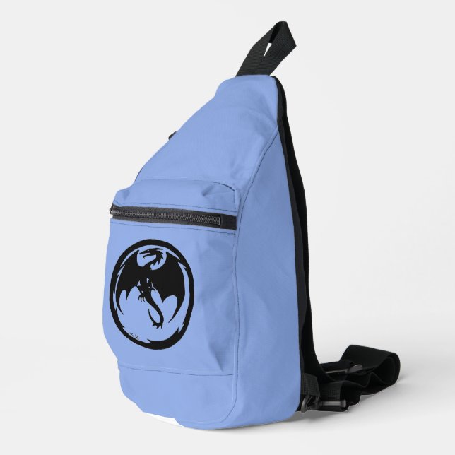 sac à dos à sacs bleu Dragon noir (Coin droit)