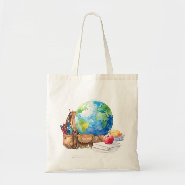 Sac à dos à thème aquarelle de rentrée scolaire (Devant)