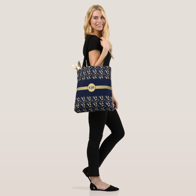 Sac à dos abstrait personnalisé Navy & Or (Sur le modèle)