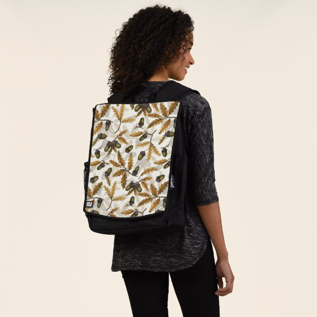 Sac À Dos Acornes et feuilles de chêne sur blanc (Porté)