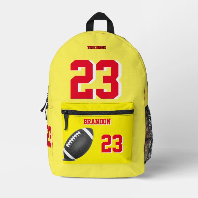 sac à dos American Football sacs rouges jaunes (Recto)