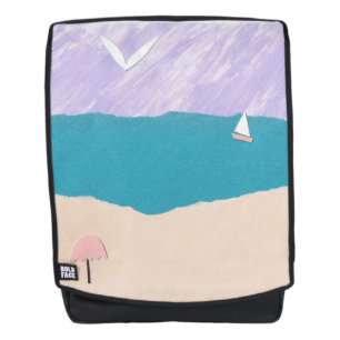 Sac À Dos Backpack avec Beach et Ocean Design