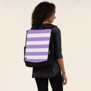Sac À Dos Bandes pourpres, Blancs, Motif rayé
