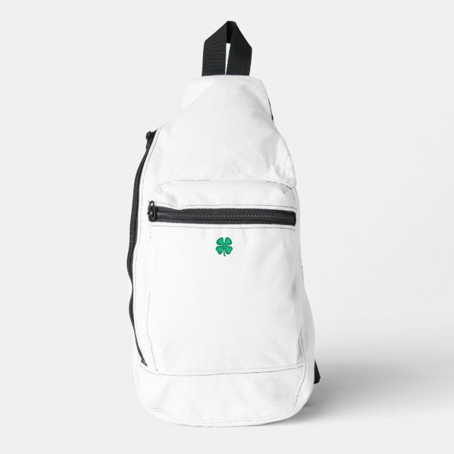 Sac à dos blanc Trèfle irlandais Lucky 4 Leaf (Recto)