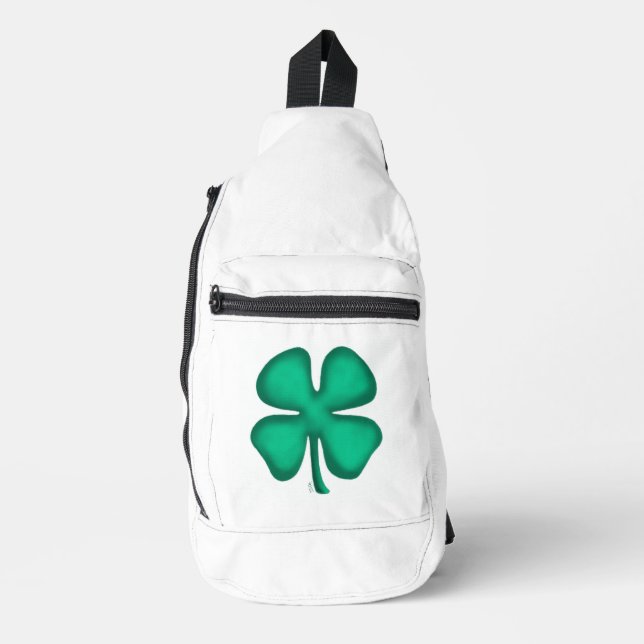 Sac à dos blanc Trèfle irlandais Lucky 4 Leaf (Recto)
