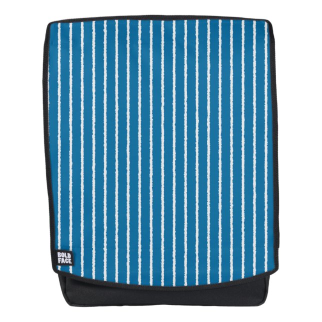 Sac À Dos Bleu et blanc avec lignes inégales (Devant)