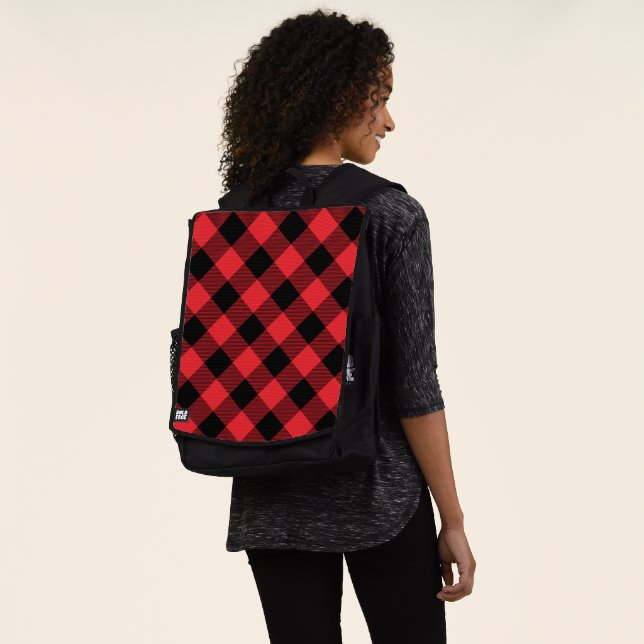 Sac À Dos Buffalo Plaid Red Black Check (Porté)