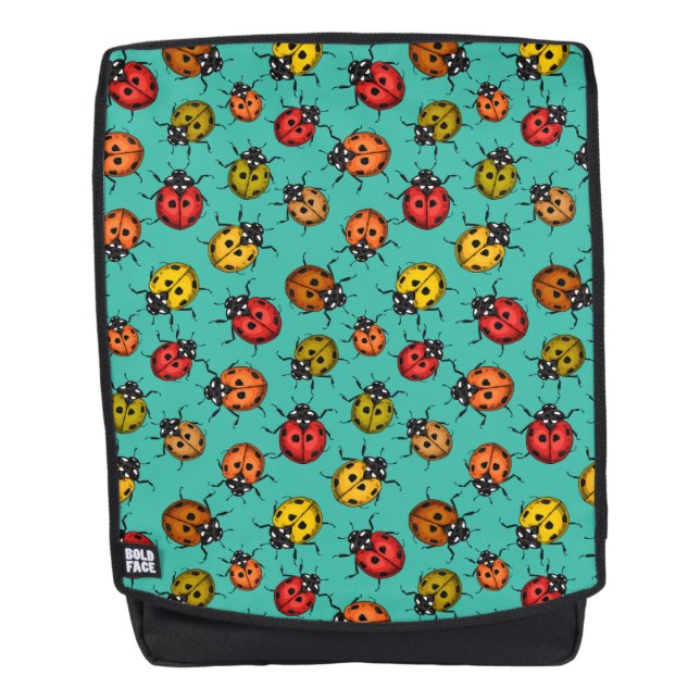 Sac À Dos Bugs colorés sur turquoise (Devant)