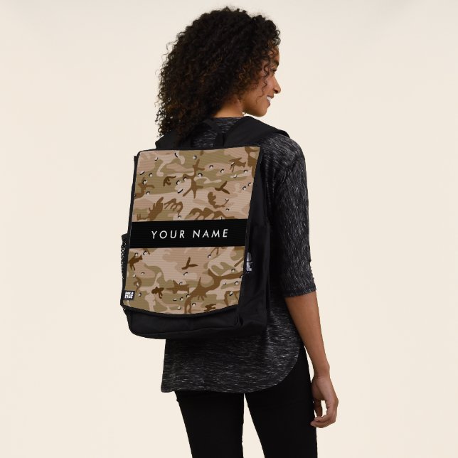 Sac À Dos Cailloux de camouflage du désert, Votre nom, Perso (Porté)