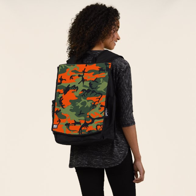 Sac À Dos Camouflage orange et vert, Militaire, Armée (Porté)