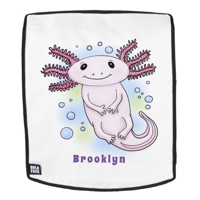 Sac À Dos Caricature axolotl rose adorable (Devant amovible)