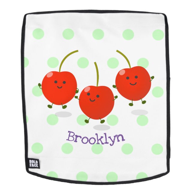 Sac À Dos Caricature de cerises rouges à sauter mûr (Devant amovible)