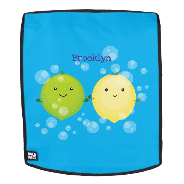 Sac À Dos Caricature de chaux de citron joyeux (Devant amovible)
