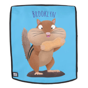 Sac À Dos Caricature de chipmunk à grosses joues mignonnes