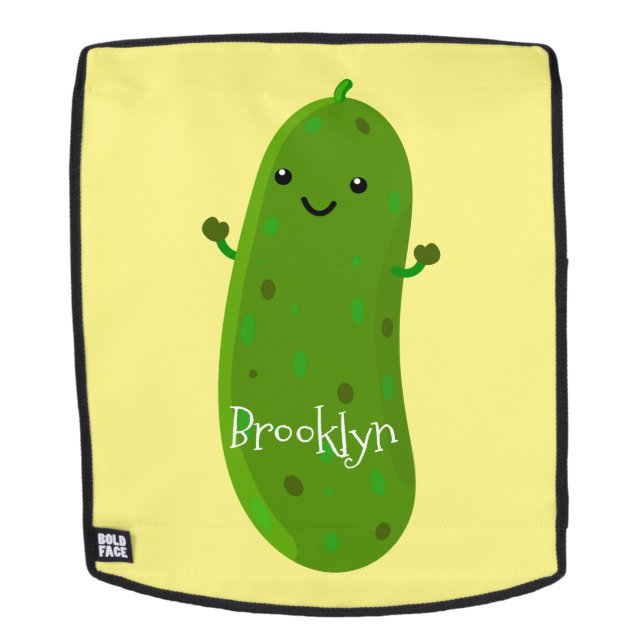 Sac À Dos Caricature de cornichon joyeux (Devant amovible)