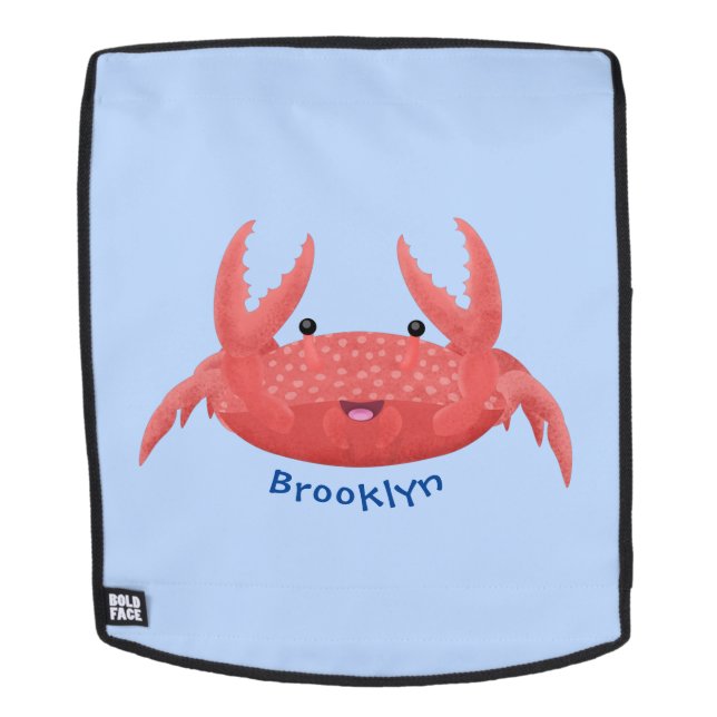 Sac À Dos Caricature de crabe rouge cuite (Devant amovible)