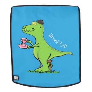 Sac À Dos Caricature de dinosaure vert t rex