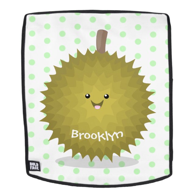 Sac À Dos Caricature de durian joyeux (Devant amovible)