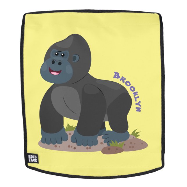 Sac À Dos Caricature de gros gorilles joyeux (Devant amovible)