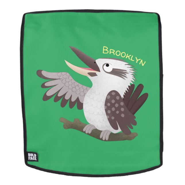 Sac À Dos Caricature de kookaburra drôle et drôle (Devant amovible)