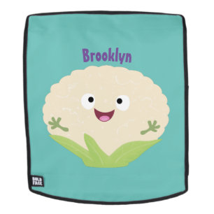 Sac À Dos Caricature de légume de chou-fleur joyeux