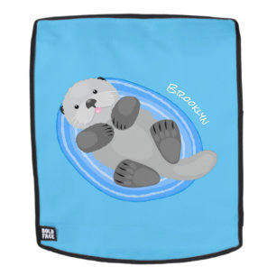 Sac À Dos Caricature de loutres de mer jolies