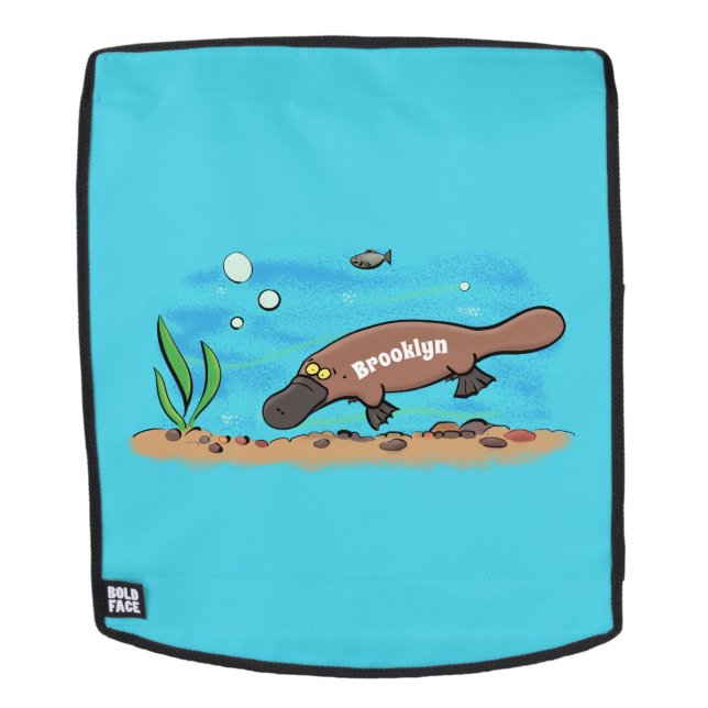 Sac À Dos Caricature de natation de Cute platypus (Devant amovible)