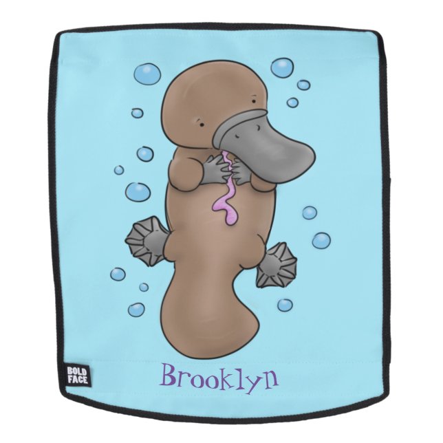 Sac À Dos Caricature de platypus bébé très heureuse (Devant amovible)