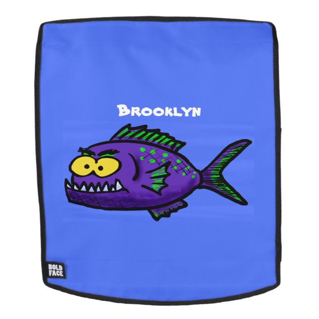 Sac À Dos Caricature de poisson de Piranha (Devant amovible)