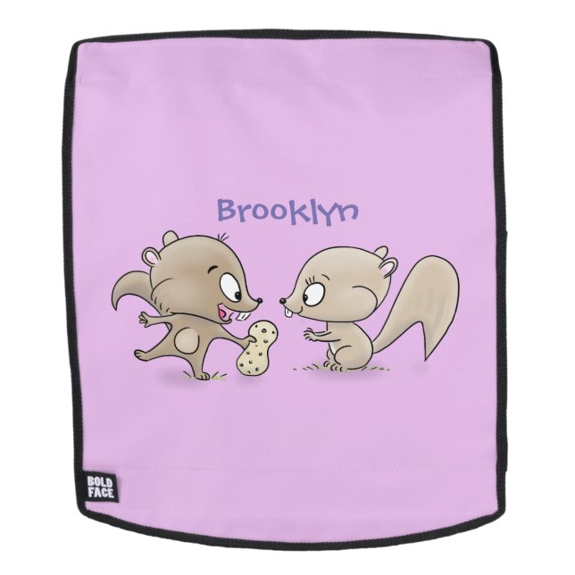 Sac À Dos Caricature d'écureuils marrants (Devant amovible)