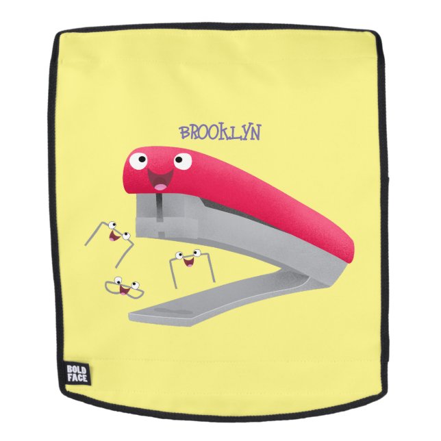 Sac À Dos Caricature en agrafeuse rouge pâle (Devant amovible)