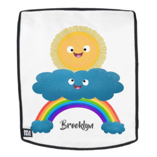 Sac À Dos Caricature en arc-en-ciel du joyeux nuage de solei