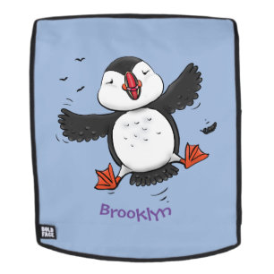 Sac À Dos Caricature en bleu bouffin joyeux