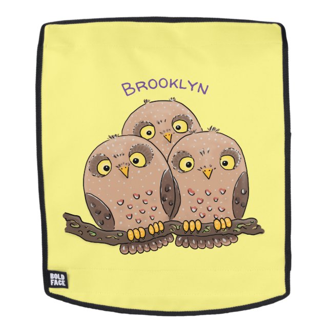 Sac À Dos Caricature en trio de chouette (Devant amovible)
