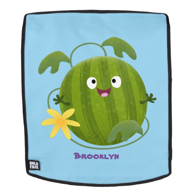 Sac À Dos Caricature joli et souriant de pastèque (Devant amovible)