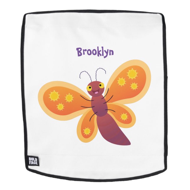 Sac À Dos Caricature joli papillon orange (Devant amovible)
