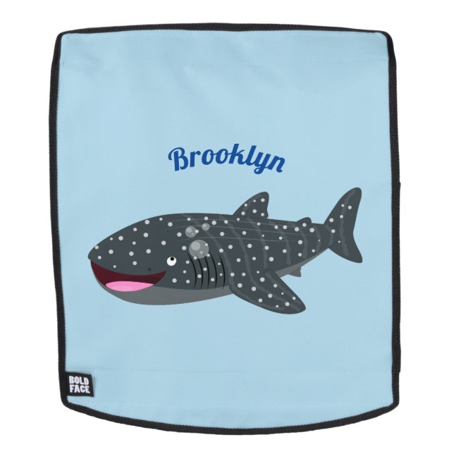Sac À Dos Caricature joli requin baleine joyeux (Devant amovible)