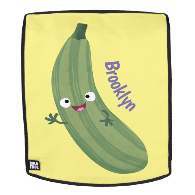 Sac À Dos Caricature joyeux de courgettes mignonnes (Devant amovible)