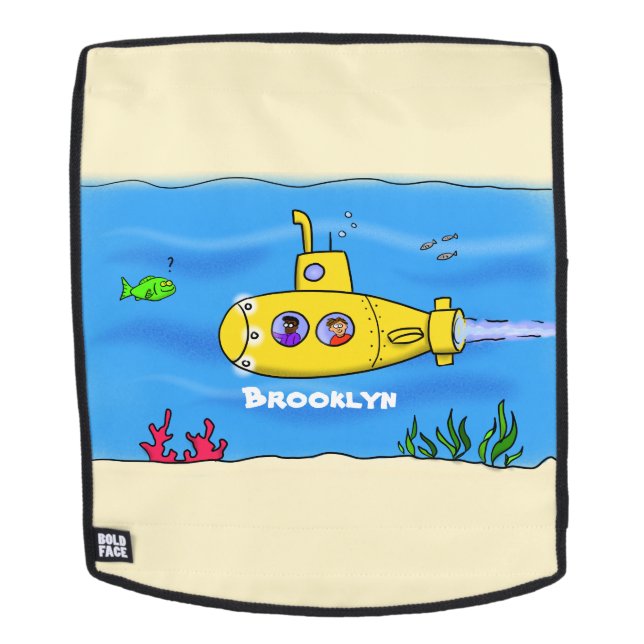 Sac À Dos Caricature sous-marine joyeuse (Devant amovible)