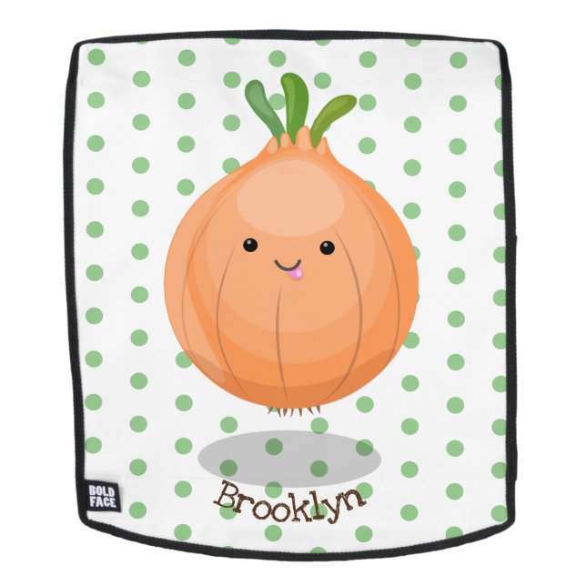 Sac À Dos Caricature vert oignon brun joli (Devant amovible)