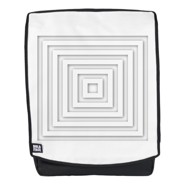 Sac À Dos Carré blanc géométrique (Devant)