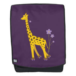 Sac À Dos Cartoon de patinage amusant Giraffe
