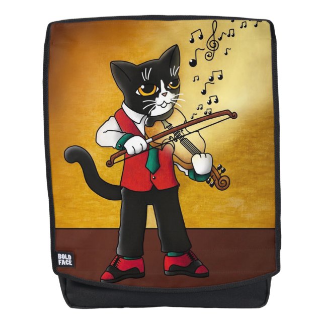 Sac À Dos Chat de musique violon (Devant)