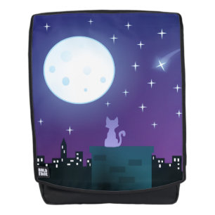 Sac À Dos Chat Sous Le Feu Lune