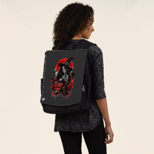 Sac À Dos Citrouille de sorcière gothique Halloween Chat noi