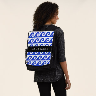 Sac À Dos Clé de méandre grecque, Clé de vague, Bleu, Votre