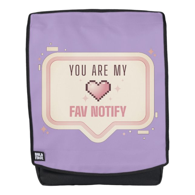 Sac À Dos Cœur de pixel mignon "Vous êtes ma notification pr (Devant)