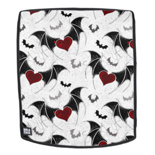 Sac À Dos Coeur d'Halloween avec ailes de chauve-souris noir