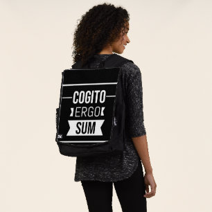 Sac À Dos Cogito ergo sum - phrase latine -noir&blanc