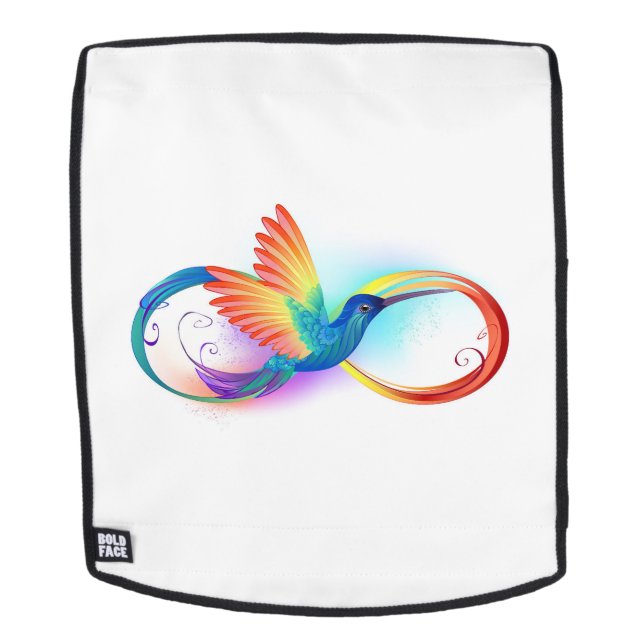 Sac À Dos Colibri arc-en-ciel avec symbole Infinity (Devant amovible)